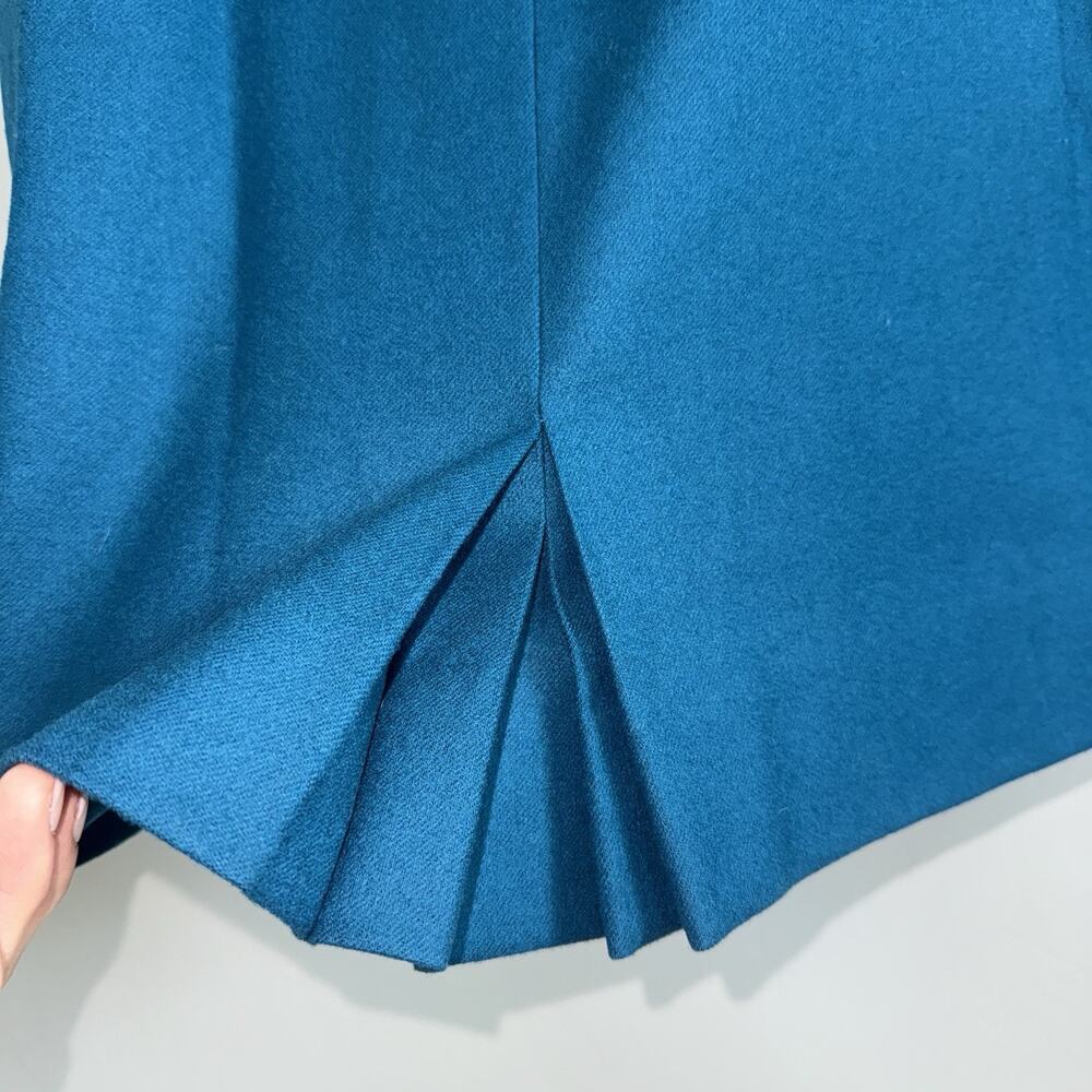 Vintage Pendleton Women's Midi Pencil Skirt 100% Virgin Wool USA Sz 8 Teal - Picture 6 of 9